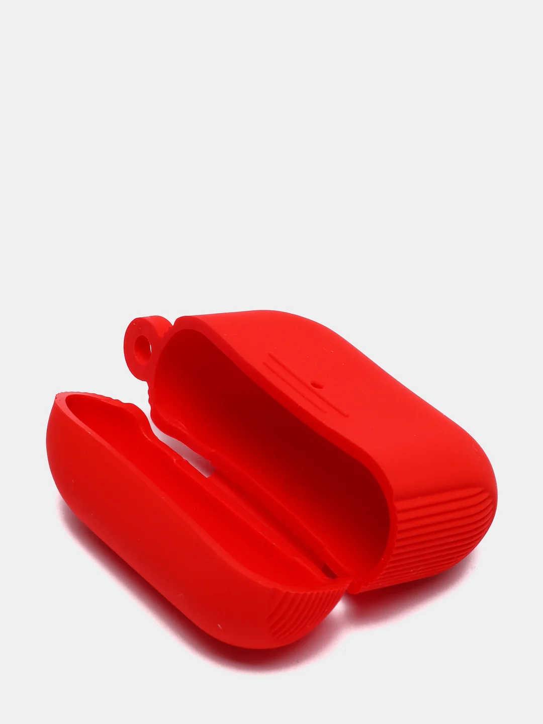 Красный силиконовый чехол для наушников AirPods Pro с карабином