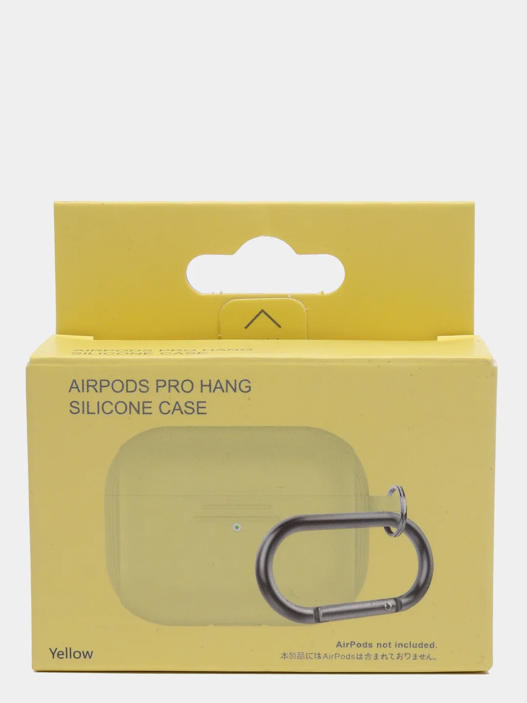 Желтый силиконовый чехол для наушников AirPods Pro с карабином
