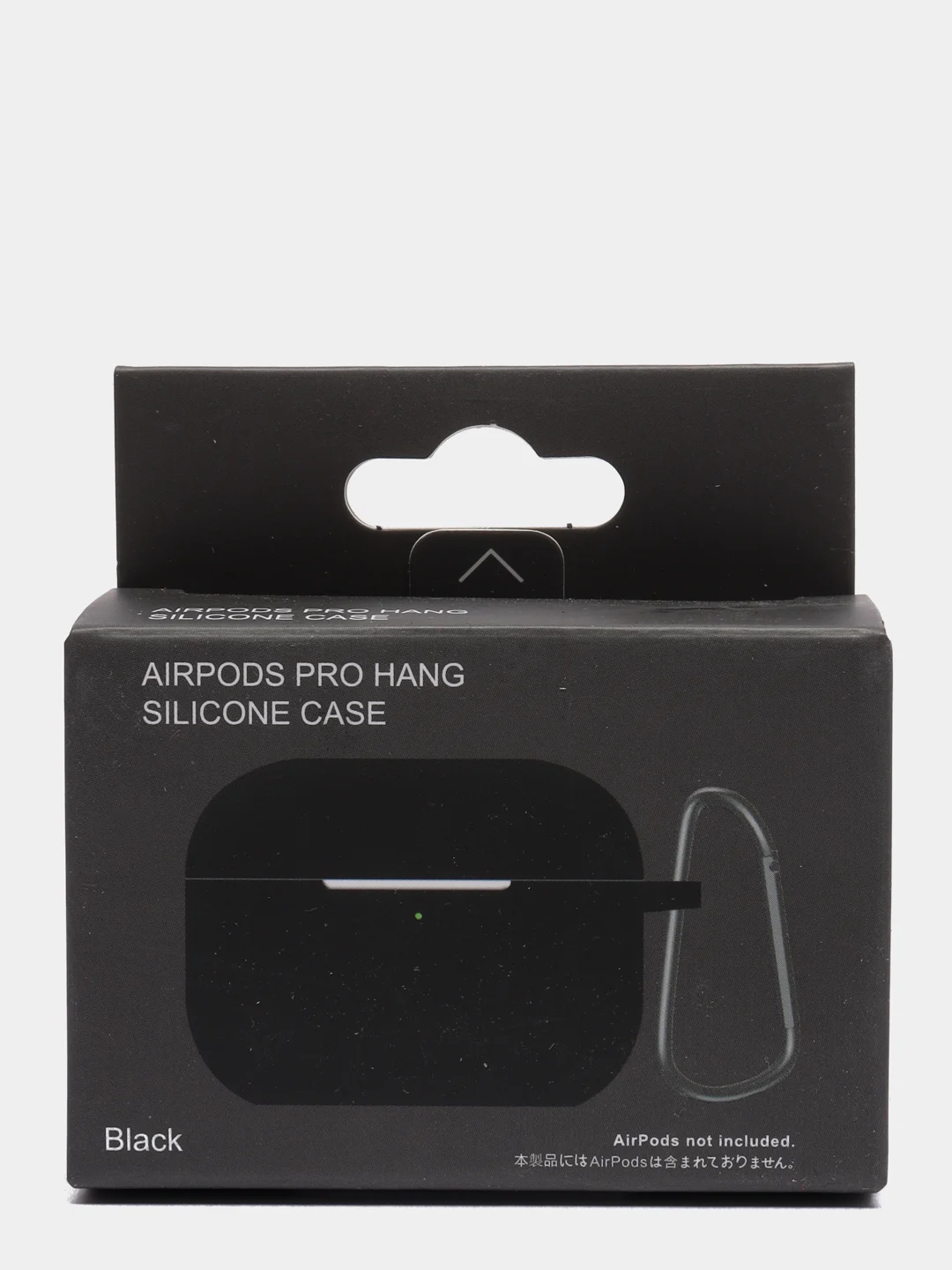 Черный силиконовый чехол для наушников AirPods Pro с карабином