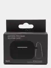 Черный силиконовый чехол для наушников AirPods Pro с карабином