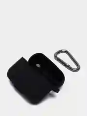 Черный силиконовый чехол для наушников AirPods Pro с карабином