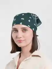 Лесной зеленый бандана с принтом