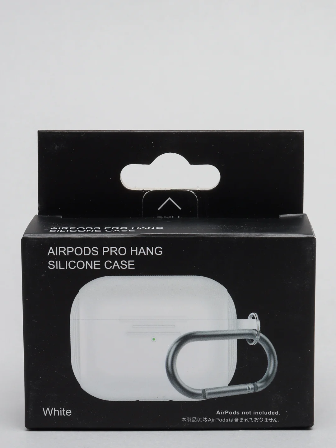 Белый силиконовый чехол для наушников AirPods Pro с карабином