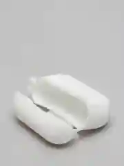 Белый силиконовый чехол для наушников AirPods Pro с карабином