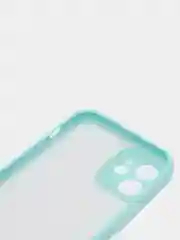 Бирюзовый чехол для телефона iPhone 12   Противоударный Прозрачный матовый