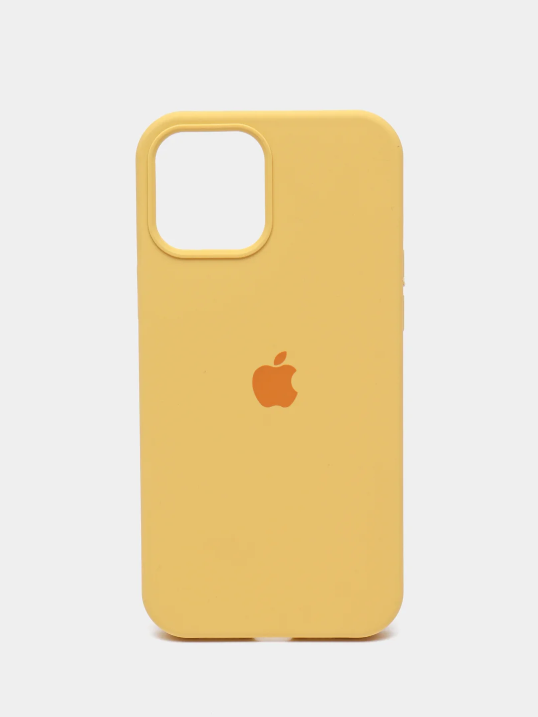 Желтый чехол для iPhone 12 Pro Max 6.7" Silicone Case закрытый низ с логотипом