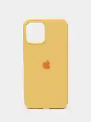 Желтый чехол для iPhone 12 Pro Max 6.7" Silicone Case закрытый низ с логотипом