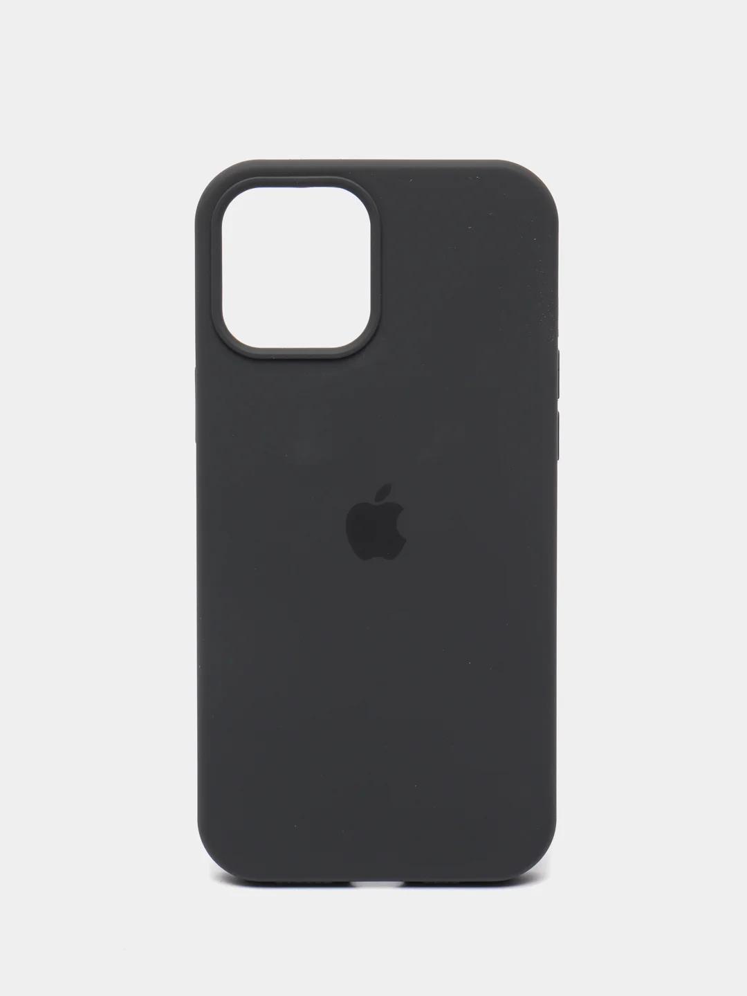 Угольный чехол для iPhone 12 Pro Max 6.7" Silicone Case закрытый низ с логотипом