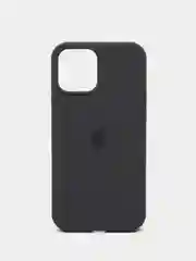 Угольный чехол для iPhone 12 Pro Max 6.7" Silicone Case закрытый низ с логотипом