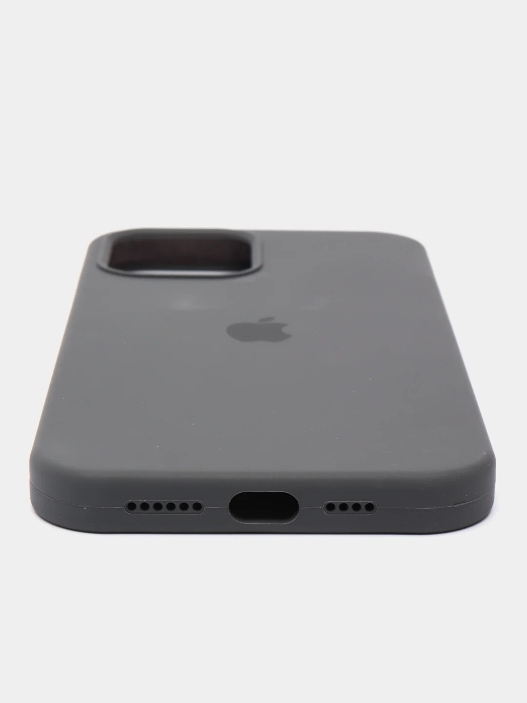 Угольный чехол для iPhone 12 Pro Max 6.7" Silicone Case закрытый низ с логотипом