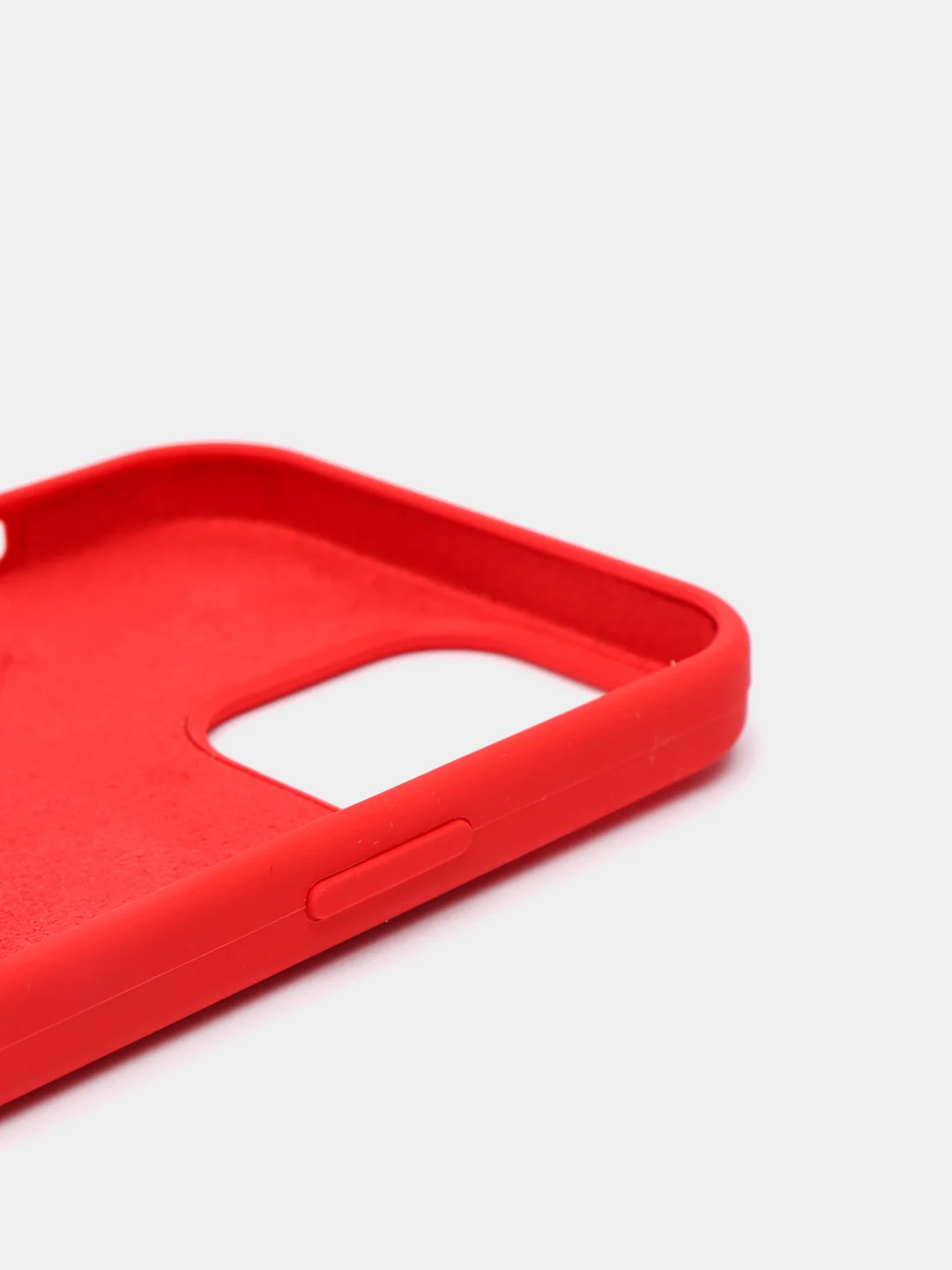 Красный чехол для iPhone 13 Pro Max 6.7" Silicone Case закрытый низ с логотипом