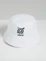 Белый панама " Наруто" с символом " Коноха" и " Акуцуки"
