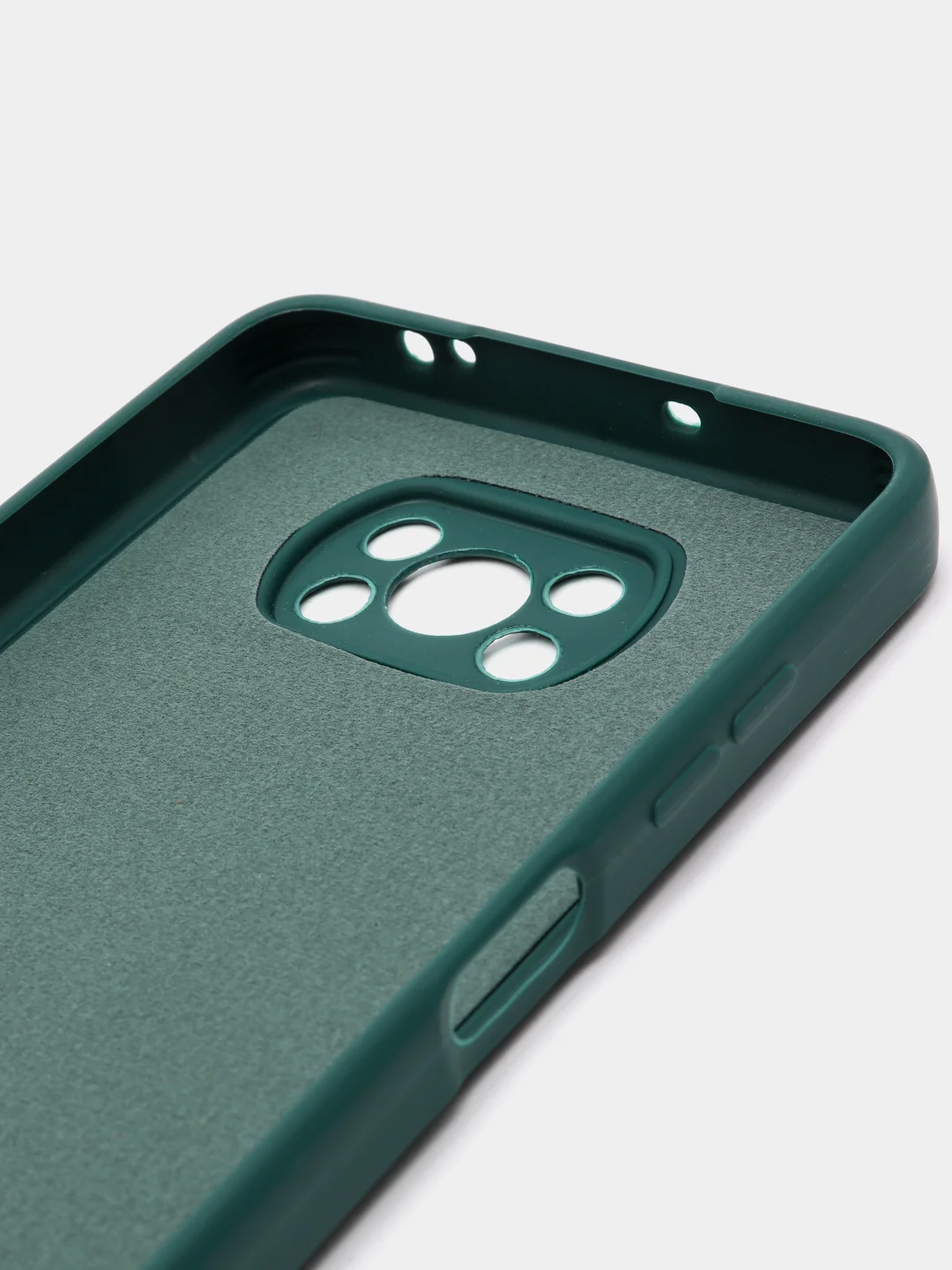 Зеленый чехол Xiaomi Poco X3 NFC, Poco X3 Pro силиконовый с защитой камеры и бархатной подкладкой