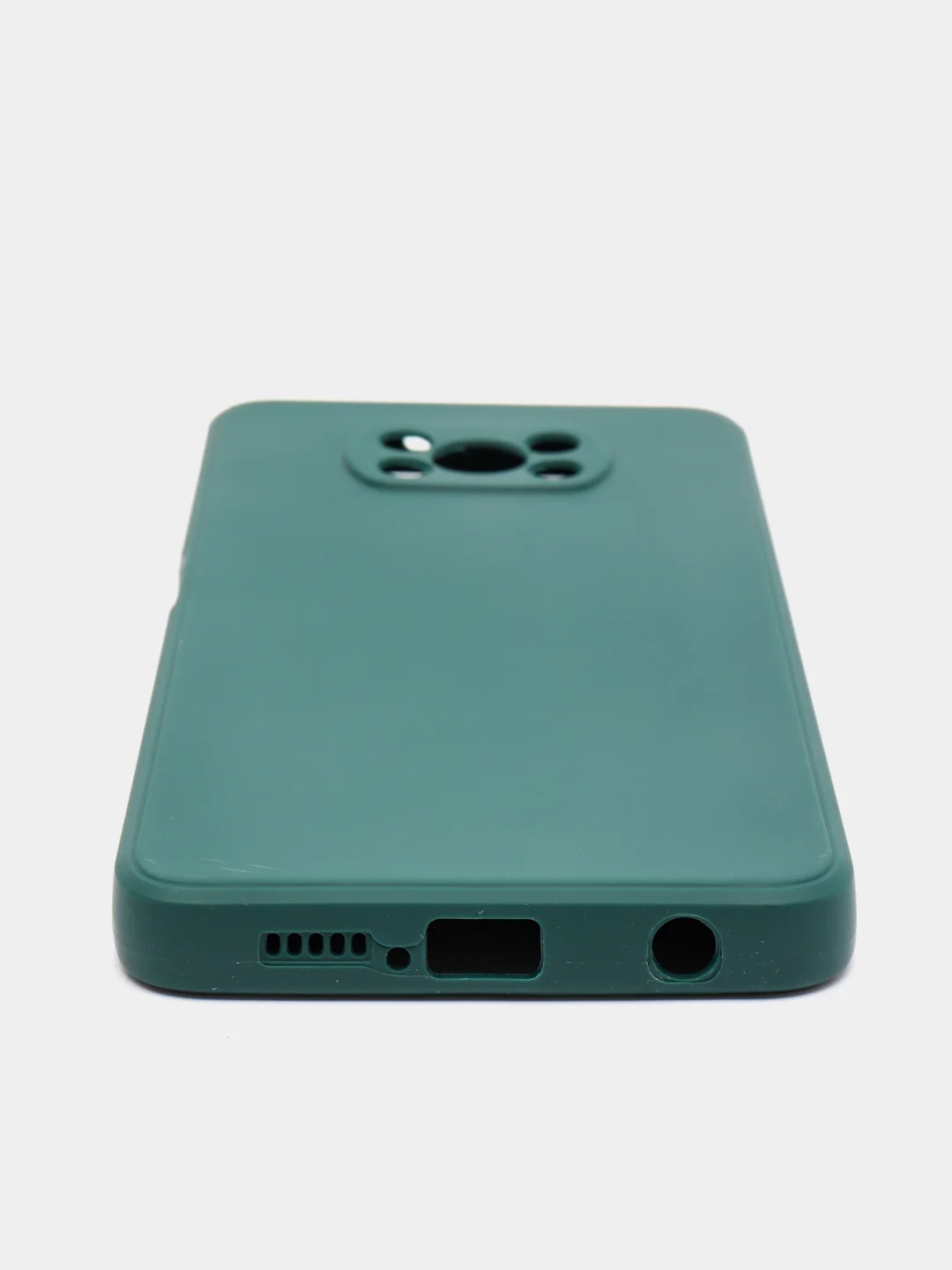 Зеленый чехол Xiaomi Poco X3 NFC, Poco X3 Pro силиконовый с защитой камеры и бархатной подкладкой