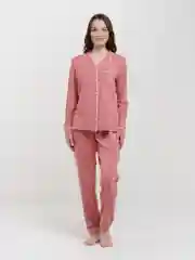 Пастельно-коралловый пижама женская: рубашка, брюки