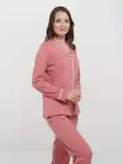 Пастельно-коралловый пижама женская: рубашка, брюки