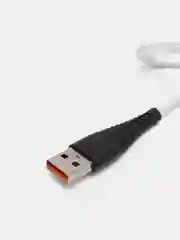 Белый кабель Denmen D19 microUSB, Type-C, Lightning быстрая зарядка