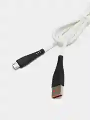Белый кабель Denmen D19 microUSB, Type-C, Lightning быстрая зарядка