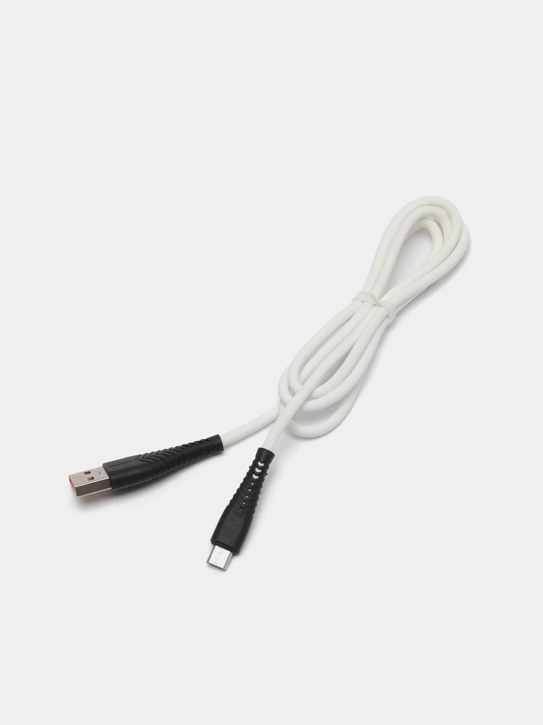 Белый кабель Denmen D19 microUSB, Type-C, Lightning быстрая зарядка