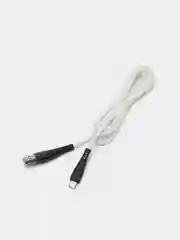 Белый кабель Denmen D19 microUSB, Type-C, Lightning быстрая зарядка