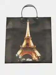 Коричневый подарочный пакет пластик 30*30*10см