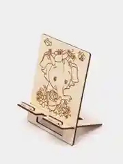 Кремовый подставка для телефона, из дерева, с рисунком
