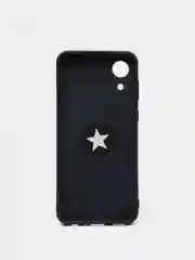 Темно-синий чехол Samsung Galaxy A03 Core силиконовый, с кольцом-держателем