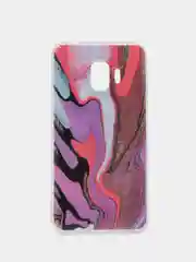 Пурпурный чехол Samsung Galaxy J2 Core, Самсунг Галакси Джи2 Кор силиконовый с мраморным рисунком
