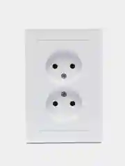 Белый розетка двойная без заземления Schneider Electric AtlasDesign, в сборе, ATN000120