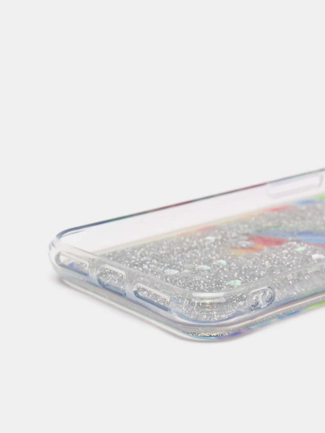 Оливковый чехол iPhone X / Xs силиконовый переливающийся жидкий с блестками