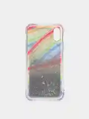 Оливковый чехол iPhone X / Xs силиконовый переливающийся жидкий с блестками