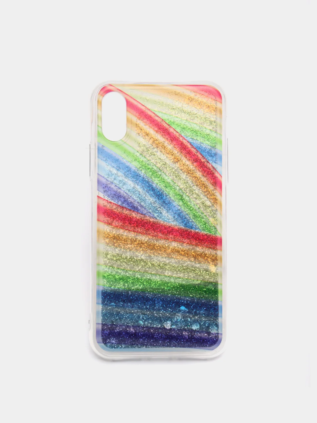 Оливковый чехол iPhone X / Xs силиконовый переливающийся жидкий с блестками