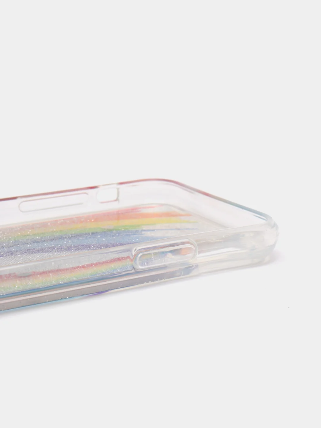 Коричневый чехол iPhone X / Xs силиконовый переливающийся жидкий с блестками