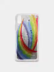Коричневый чехол iPhone X / Xs силиконовый переливающийся жидкий с блестками