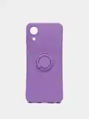 Фиолетовый чехол Samsung Galaxy A03 Core силиконовый, с кольцом-держателем