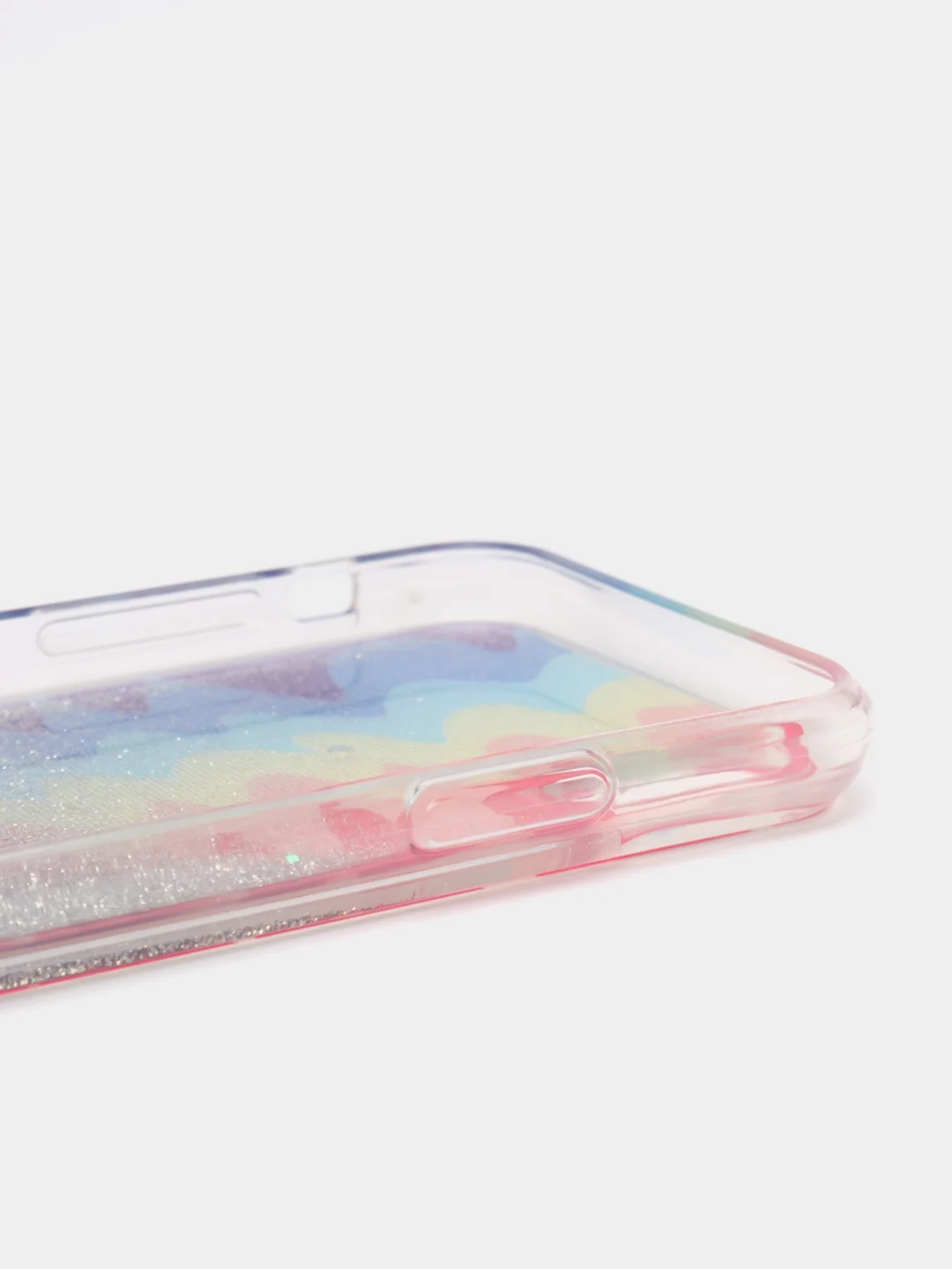 Терракотовый чехол iPhone X / Xs силиконовый переливающийся жидкий с блестками