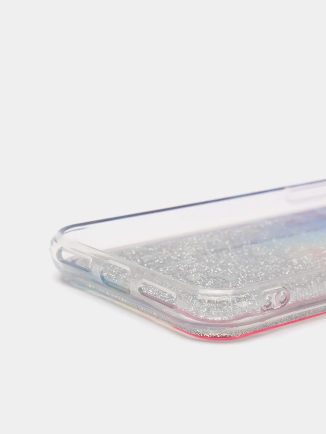 Терракотовый чехол iPhone X / Xs силиконовый переливающийся жидкий с блестками
