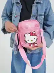 Сумка блестящая через плечо Hello Kitty десткая