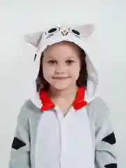 Белый детские кигуруми, на пуговицах