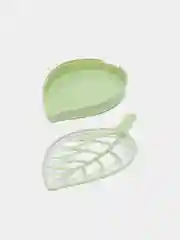 Лайм мыльница со сливом "Листочек", пластиковая, 3 цвета
