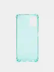 Бирюзовый чехол прозрачный Samsung Galaxy A03s противоударный плотный неоновый с оттенком