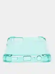 Бирюзовый чехол прозрачный Samsung Galaxy A03s противоударный плотный неоновый с оттенком