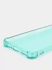 Бирюзовый чехол прозрачный Samsung Galaxy A03s противоударный плотный неоновый с оттенком