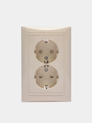 Розетка LEDARD NOVUS PC16-008 с защитными шторками цвет слоновая кость, 2 м, 16 А, 250 В
