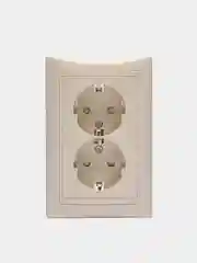Розетка LEDARD NOVUS PC16-008 с защитными шторками цвет слоновая кость, 2 м, 16 А, 250 В
