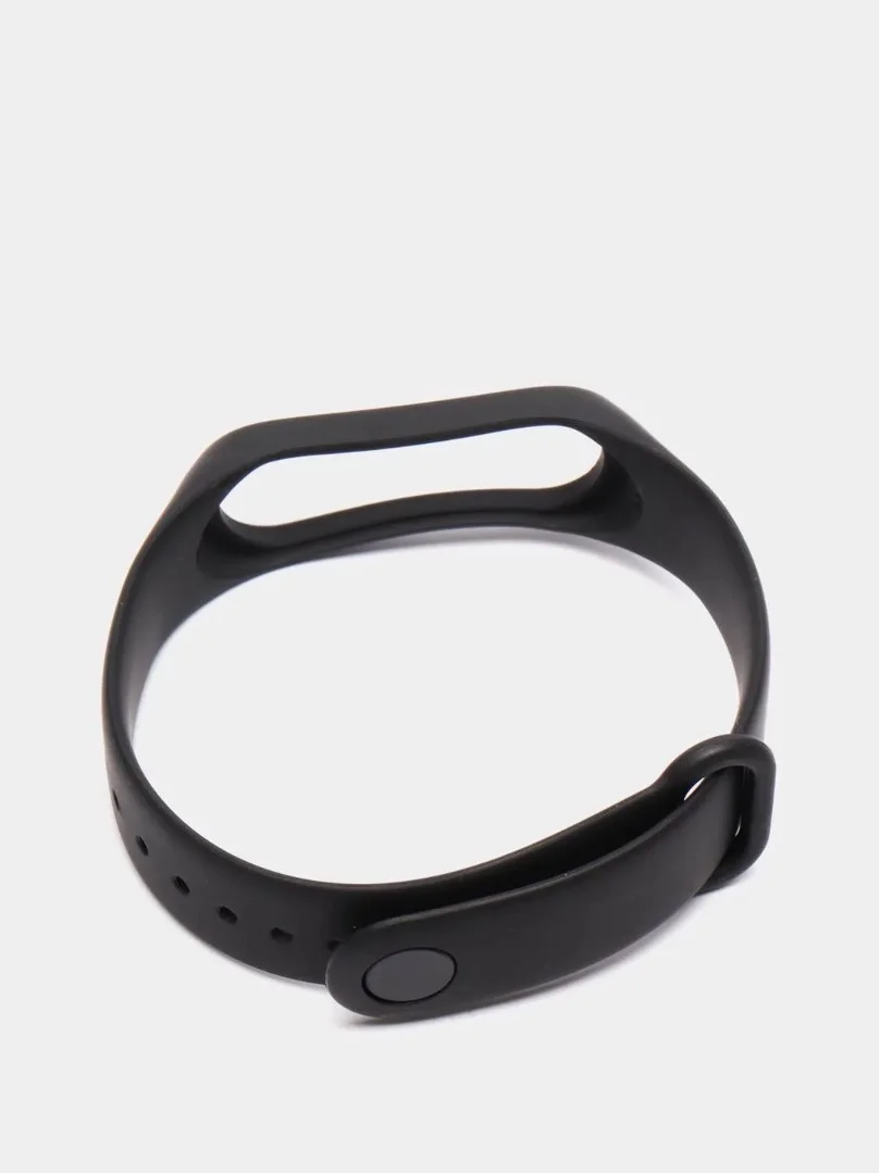 Черный ремешок силиконовый для фитнес браслета Xiaomi Mi Band 3, Mi Band 4 (Ми Банд 3, Ми Банд 4)