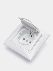 Розетка с крышкой LEDARD NOVUS PC16-010 Б 44, 1 м, IP44, 16A, 250B, цвет белый