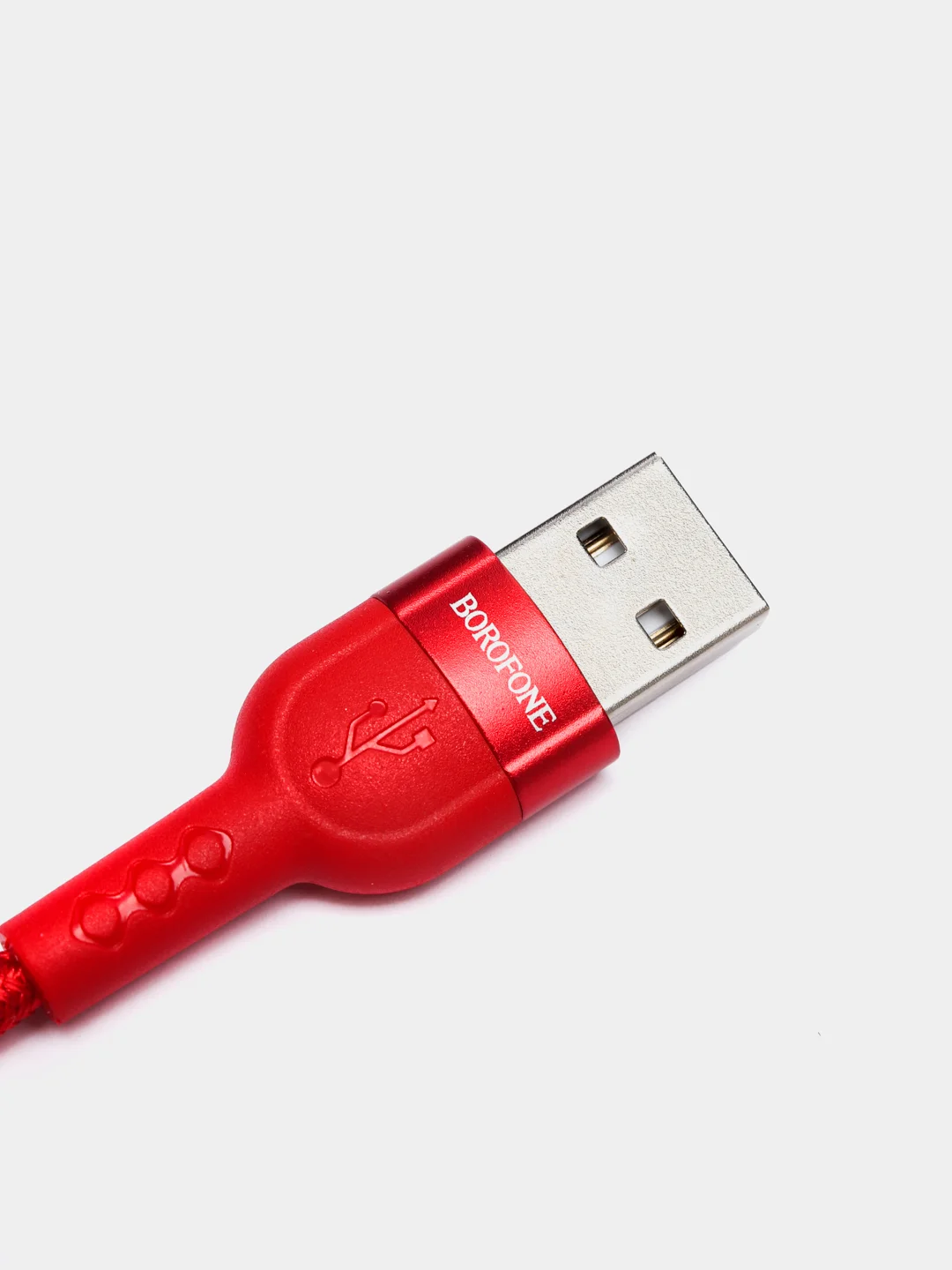 Красный usb-кабель Borofone BU17 для зарядки Micro USB / Type-C, 1.2 м, 2.4A