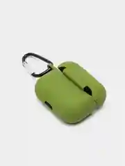 Зеленый силиконовый чехол для наушников AirPods Pro с карабином