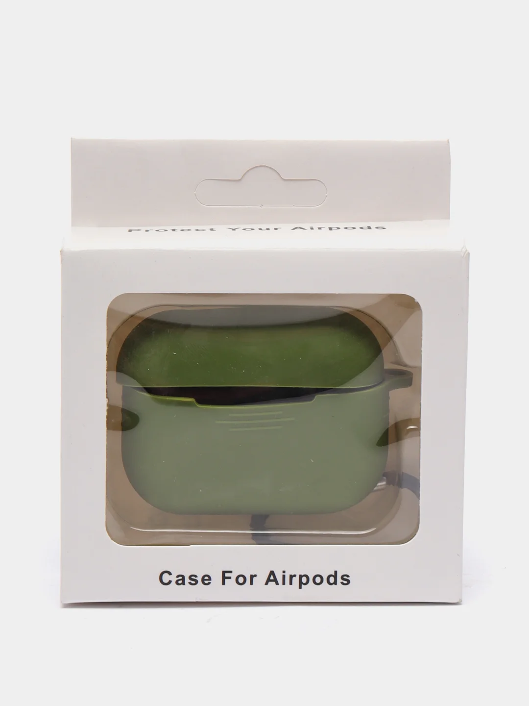 Зеленый силиконовый чехол для наушников AirPods Pro с карабином